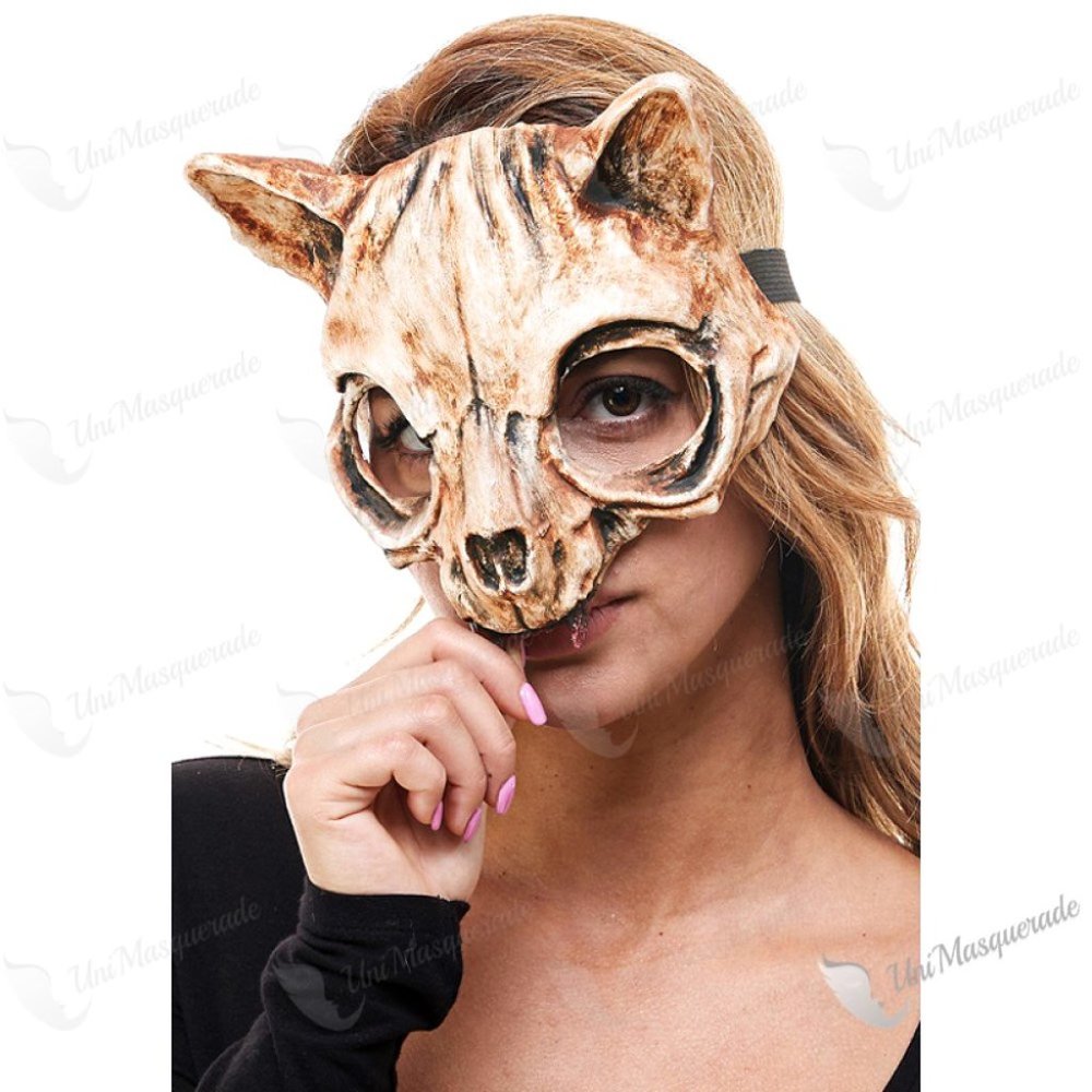 Cat Skull Masquerade Mask
